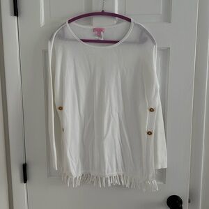 Lilly Pulitzer White Tassel Sweater